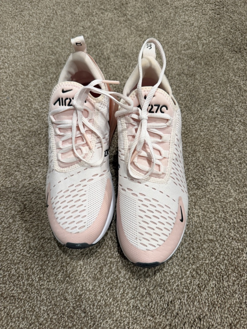 Nike Women's Pink and White Air Max Trainers